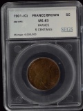 1901-C France 5 Cent SEGS MS CH BU