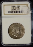 1949-D Franklin Half Dollar NGC MS Very CH BU FBL