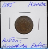 1885 1Kreuzer Austro-Hungarian Empire 2 Year Type Only
