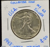 1943 Walking Liberty Half Dollar UNC 63