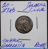 211-217AD Silver Denarius Emperor Caracalla Rome Excellent Portrait