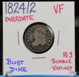 1824/2 Bust Dime VF Scarce R-3 Variety