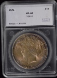 1924 Peace Dollar SEGS MS Very CH BU Toned