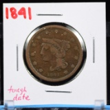 1841 Large Cent Fine Tougher Date