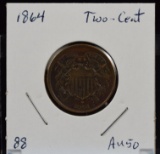 1864 Two Cent AU Plus