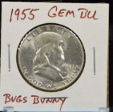 1955 Franklin Half Dollar GEM BU Bugs Bunny