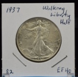 1937 Walking Half Dollar EF Plus