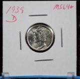 1939-D Mercury Dime MS Very CH BU Plus