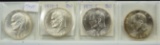 4 1972-S Silver IKE Dollars GEM 4 Coins