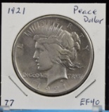 1921 Peace Dollar EF Plus