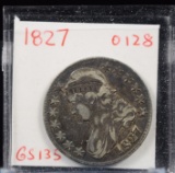 1827 Bust Half Dollar Sharp XF Sheriden Downey Coin