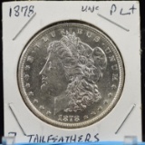 1878 7 TF Morgan Dollar REV 1879 UNC Prooflike