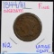 1844/81 Large Cent Fine N-2 Overdate