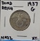 1937-G Germany 2 Mark Nazi Coin XF