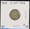 1869 Three Cent Piece VF