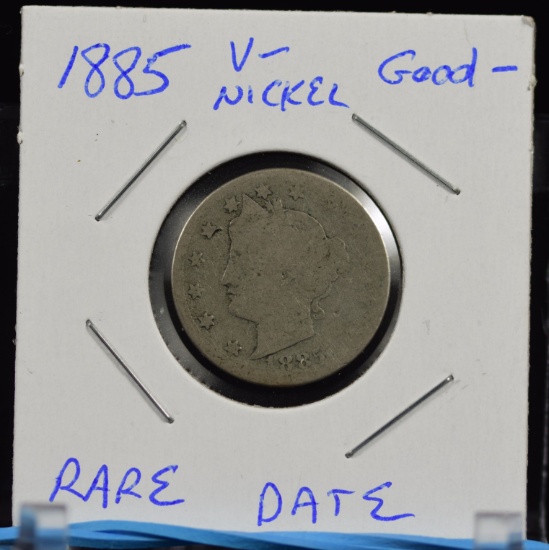 1885 Liberty Nickel RARE Date Low Mintage