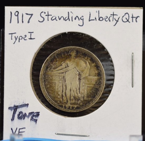 1917 Standing Liberty Quarter Type 1 Tone VF