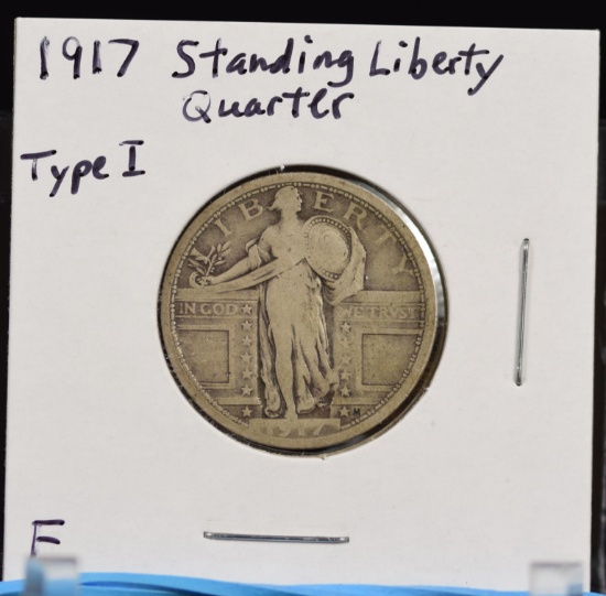 1917 Standing Liberty Quarter Type 1 Tone F