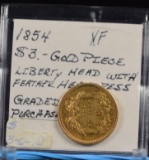 1854 $3 Gold Indian Princess Extra Fine