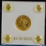 1855 $2.5 Gold Liberty Scarce Early Date MS60 Plus