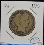 1915 Barber Half Dollar Cameo Proof Like Low Mintage VG
