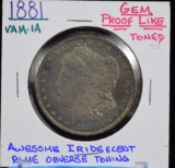 1881 Morgan Dollar GEM BU with PL OBV Awesome Toning