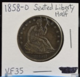 1858-O Seated Half Dollar VF35