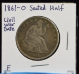 1861-O Seated Half Dollar Civil War Date F