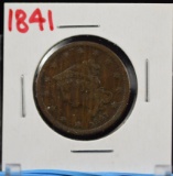 1841 Large Cent Tough Year Fine