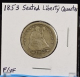 1853 Seated Liberty Quarter F/VF