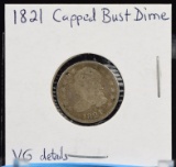 1821 Capped Bust Dime VG details