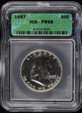 1957 Proof Franklin Half Dollar ICG PR-68