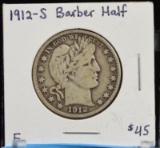 1912-S Barber Half Dollar F