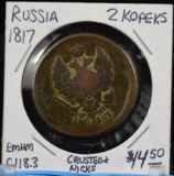 1817 Russia 2 Kopecks VF