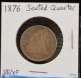 1876 Seated Liberty Quarter VF/XF