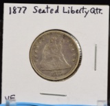 1877 Seated Liberty Quarter VF