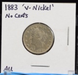1883 V-Nickel No Cents AU