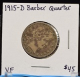 1915-D Barber Quarter VF