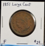 1851 Large Cent F