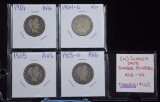 1901,04-O,05,05-O Barber Quarters AVG-VG 4 Coins