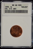 1995 DD Lincoln Cent ANACS MS-66 Red