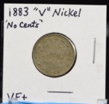 1883 V-Nickel No Cents VF Plus