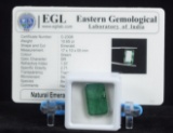 10.65 CT Natural Mined Emerald w/EGL Certificate C-2308 Exceptional Color