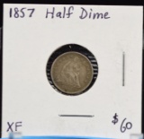 1857 Seated Half Dime XF