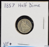 1857 Seated Half Dime VF Plus