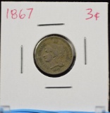 1867 Three Cent Nickel VF