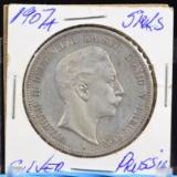 1907A Silver 5 Marks Prussia Berlin Mint Good Luster