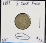 1881 Three Cent Piece VF