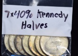 Group of 7 40% Kennedy Half Dollars Circulated