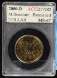 2000-D Millennium Burnished Dollar Special Set MS67
